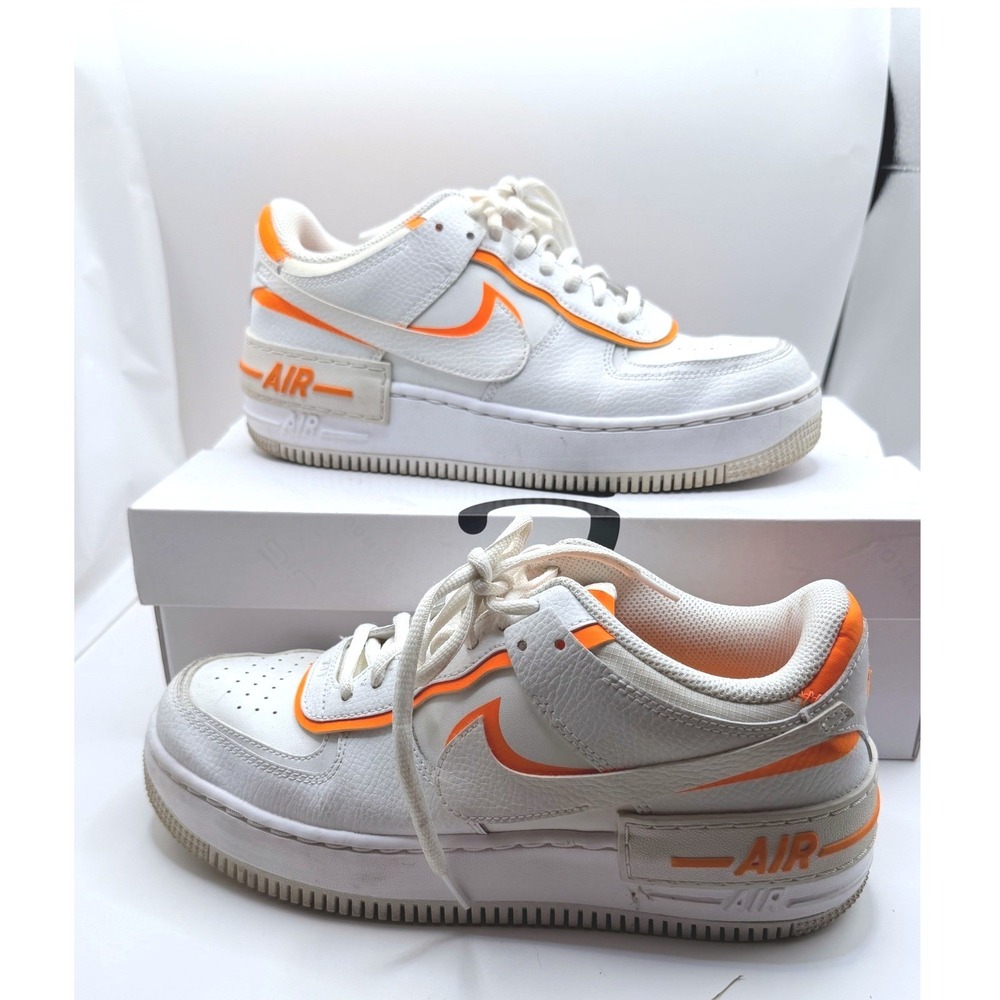 Nike Air Force 1 Shadow Total Orange Womens 8.5 CI0919-103 Double Swoosh